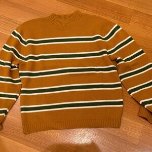 Vintage Striped Sweater in Mustard and Green Sz Large Grandpacore Brian MacNeil